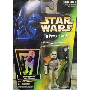 STAR WARS Power of the Force SANDTROOPER Action Figure Green Card 1996 Coll 1